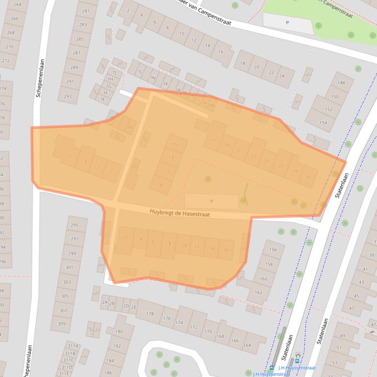 Kaart van postcodegebied 4336AJ.