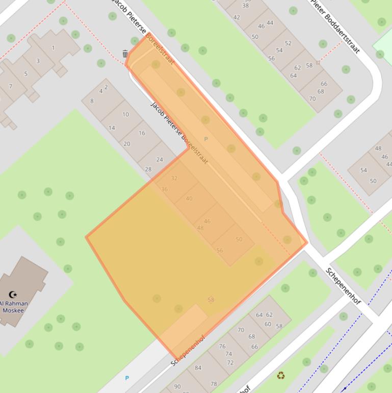 Kaart van postcodegebied 4336BE.