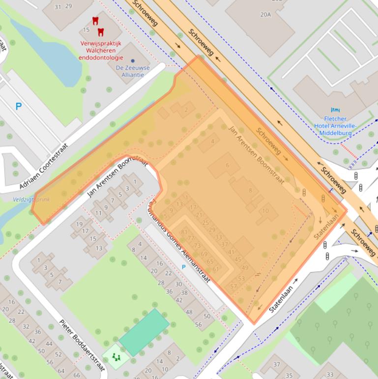 Kaart van postcodegebied 4336BN.