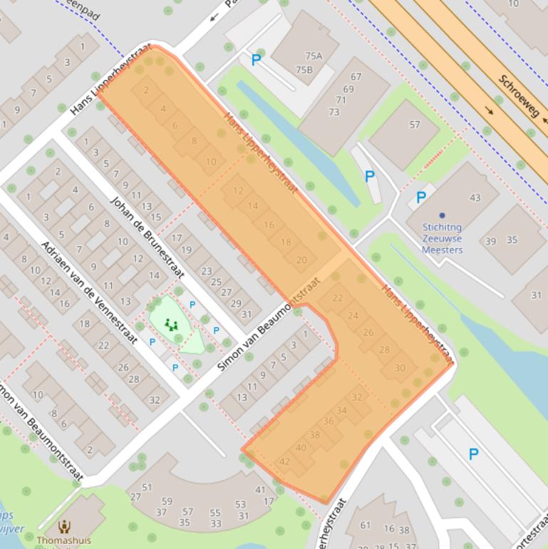 Kaart van postcodegebied 4336DC.