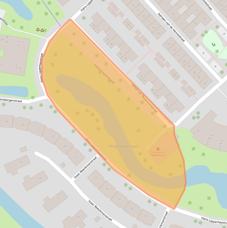 Kaart van postcodegebied 4336DZ.