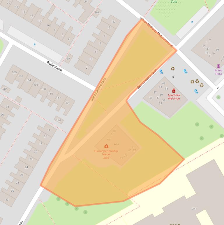 Kaart van postcodegebied 4336EE.