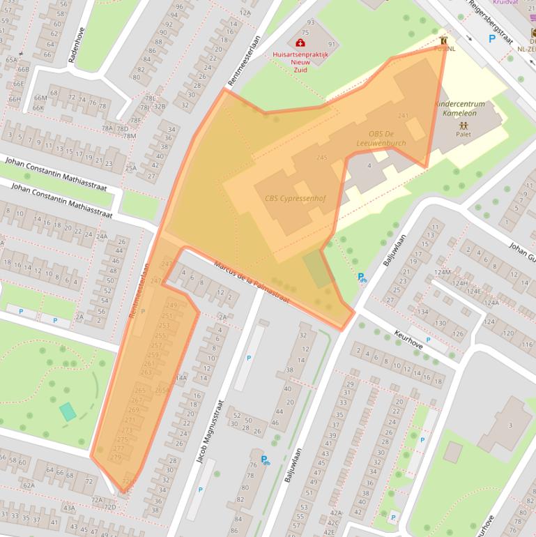 Kaart van postcodegebied 4336EL.