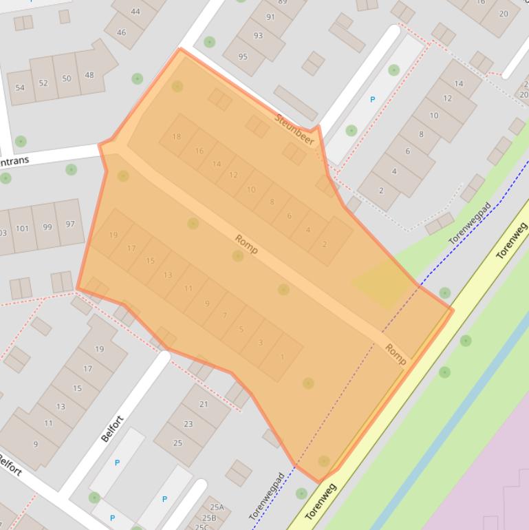 Kaart van postcodegebied 4336JL.