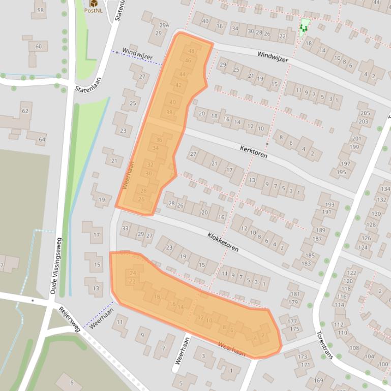 Kaart van postcodegebied 4336KS.