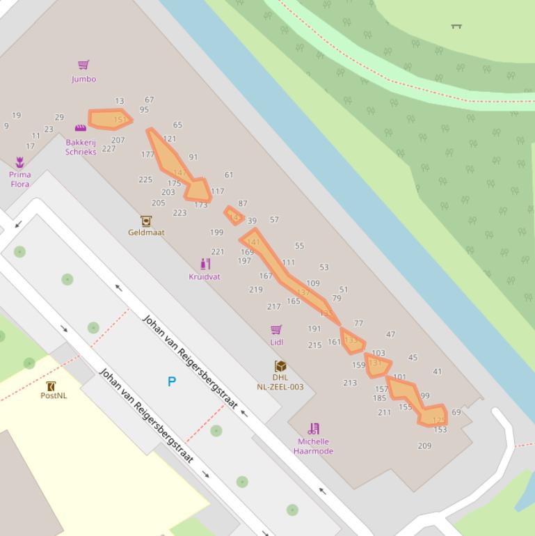 Kaart van postcodegebied 4336XE.