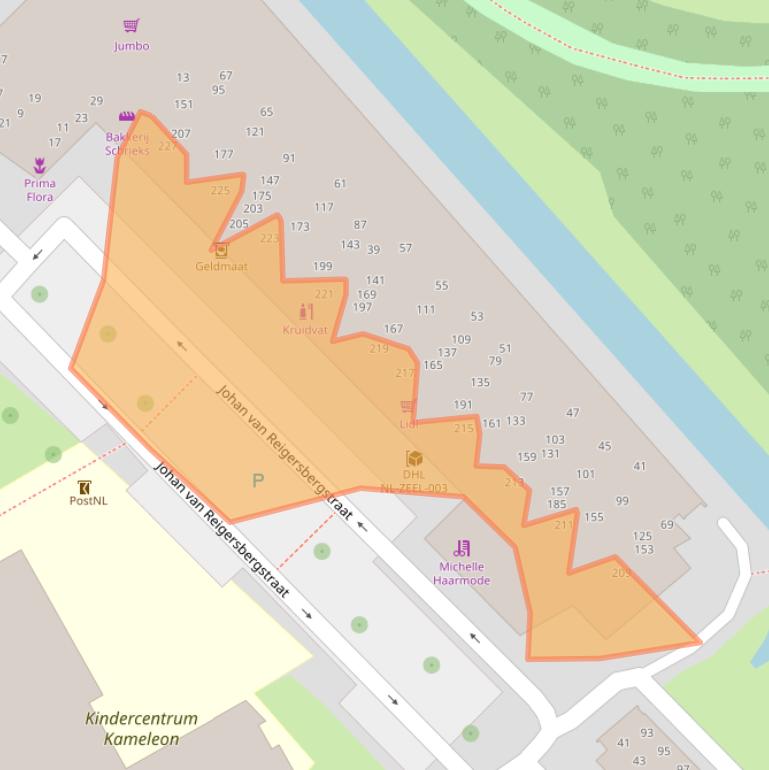 Kaart van postcodegebied 4336XJ.