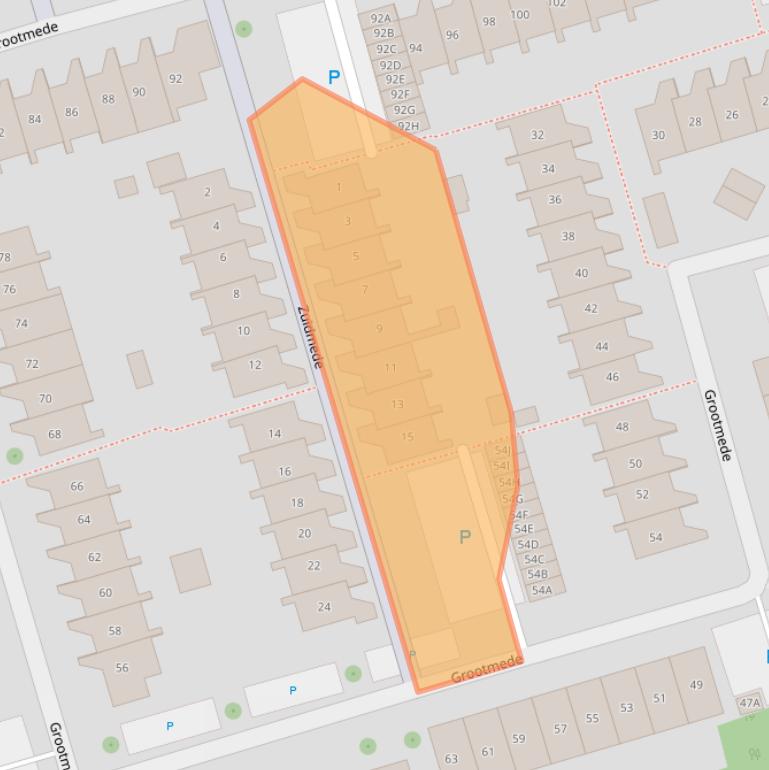 Kaart van postcodegebied 4337AJ.