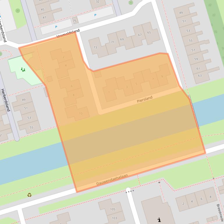 Kaart van postcodegebied 4337BT.
