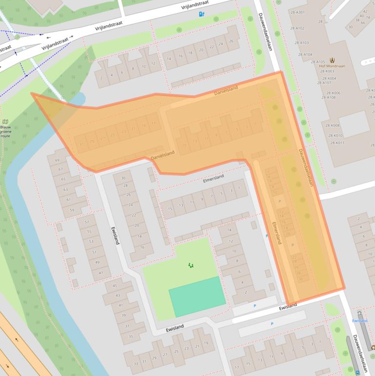 Kaart van postcodegebied 4337BV.