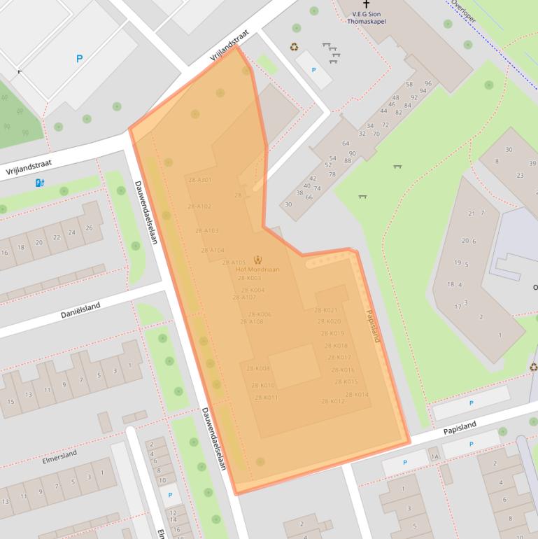 Kaart van postcodegebied 4337EE.