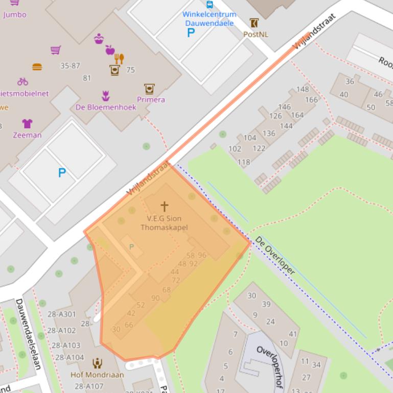 Kaart van postcodegebied 4337EG.