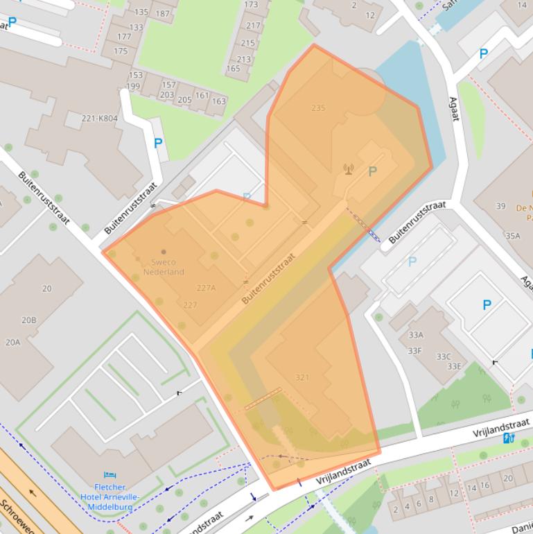 Kaart van postcodegebied 4337ER.