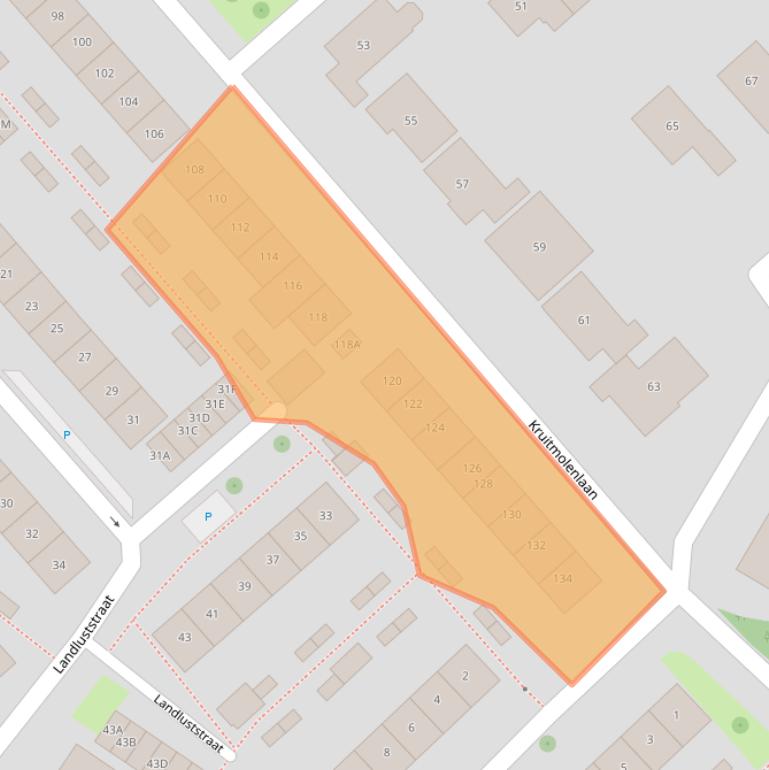 Kaart van postcodegebied 4337KV.
