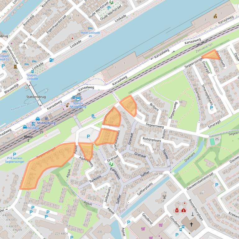 Kaart van postcodegebied 4337LH.