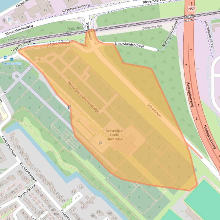 Kaart van postcodegebied 4337PB.