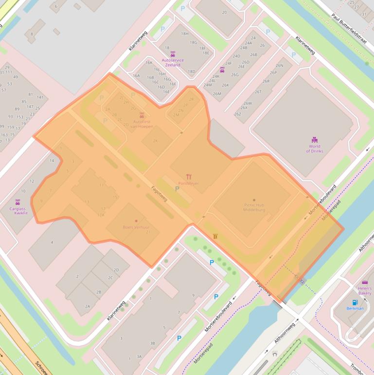 Kaart van postcodegebied 4337RC.