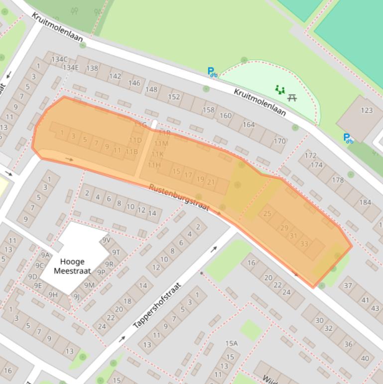 Kaart van postcodegebied 4337VR.