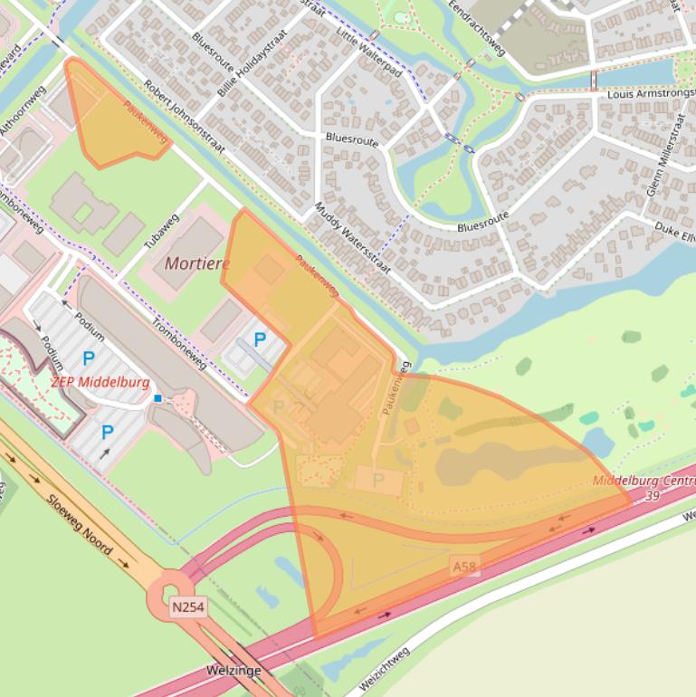 Kaart van postcodegebied 4337WH.