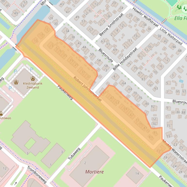 Kaart van postcodegebied 4337WJ.