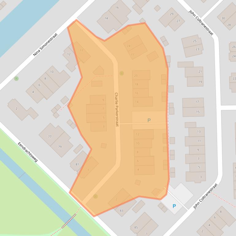 Kaart van postcodegebied 4337XX.