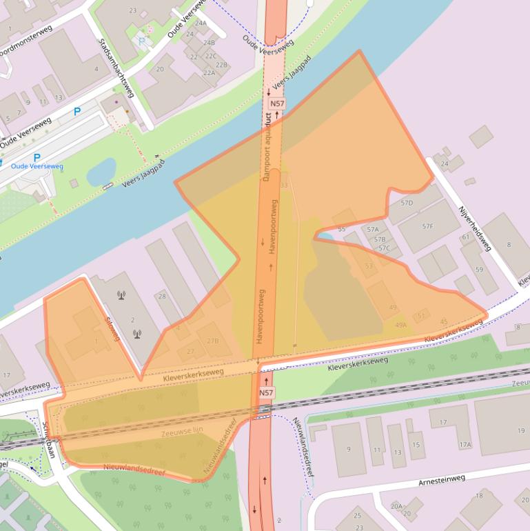 Kaart van postcodegebied 4338PB.