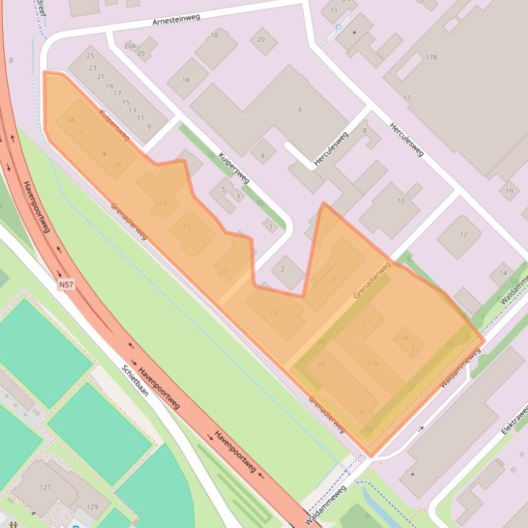 Kaart van postcodegebied 4338PG.