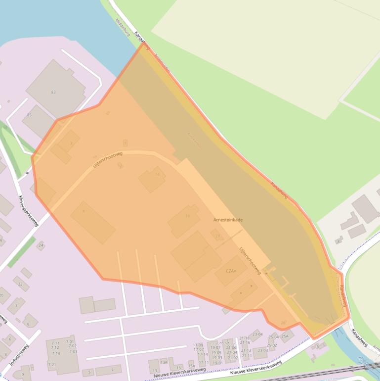 Kaart van postcodegebied 4338PN.