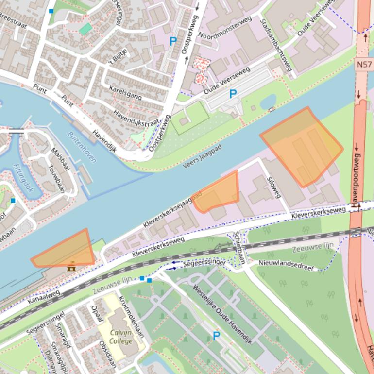 Kaart van postcodegebied 4338PZ.