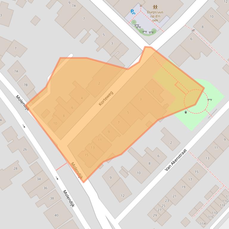 Kaart van postcodegebied 4339AS.