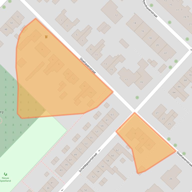 Kaart van postcodegebied 4339BJ.