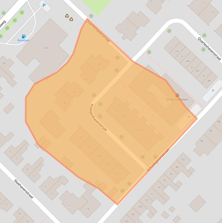 Kaart van postcodegebied 4339BV.