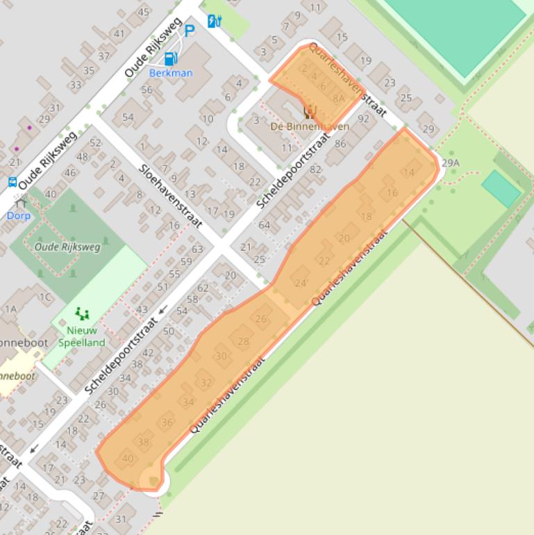 Kaart van postcodegebied 4339BX.