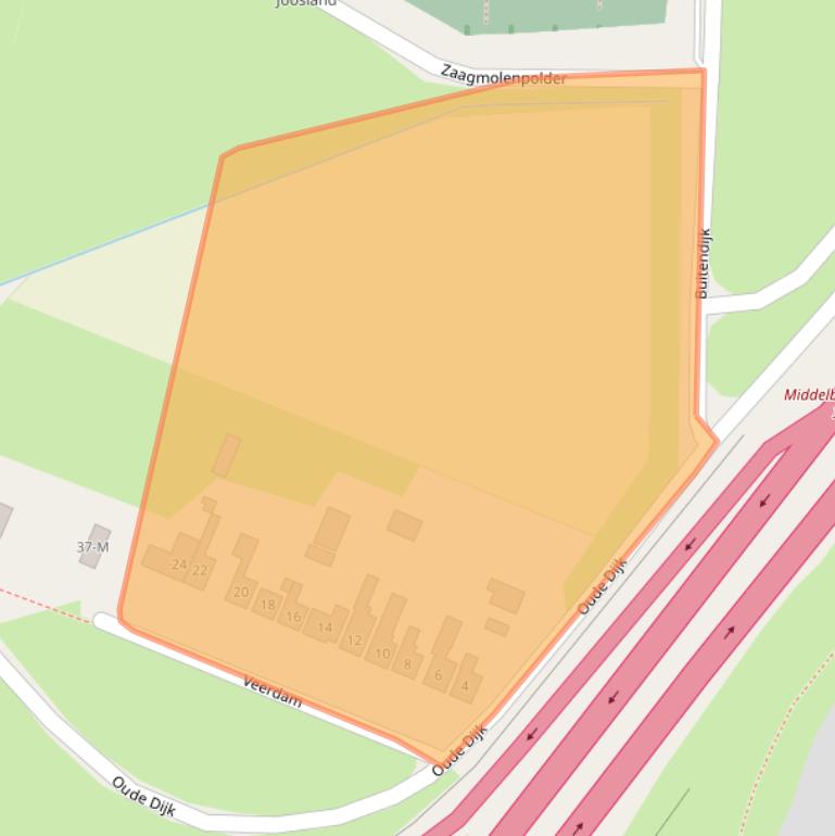 Kaart van postcodegebied 4339ND.