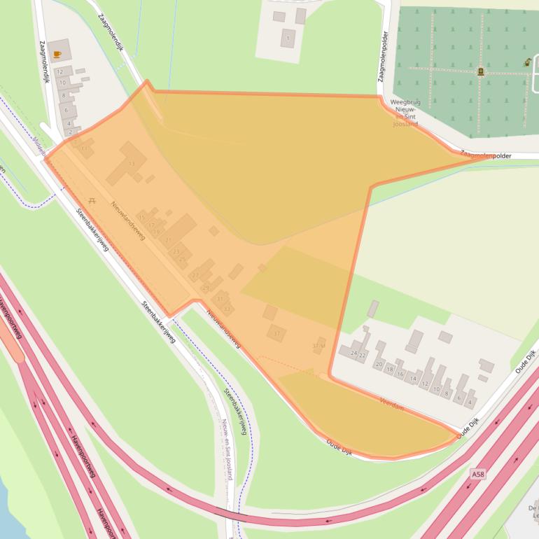 Kaart van postcodegebied 4339NE.