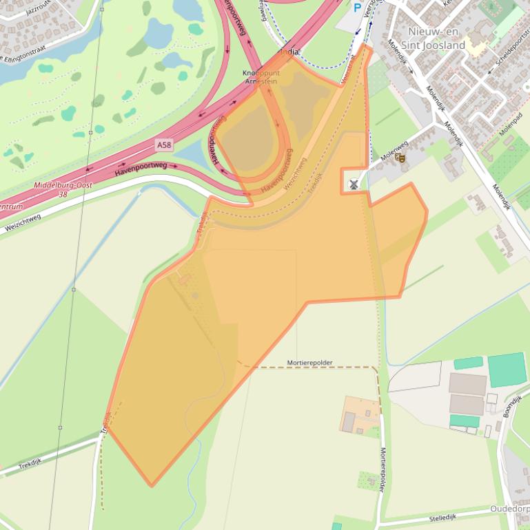 Kaart van postcodegebied 4339PP.