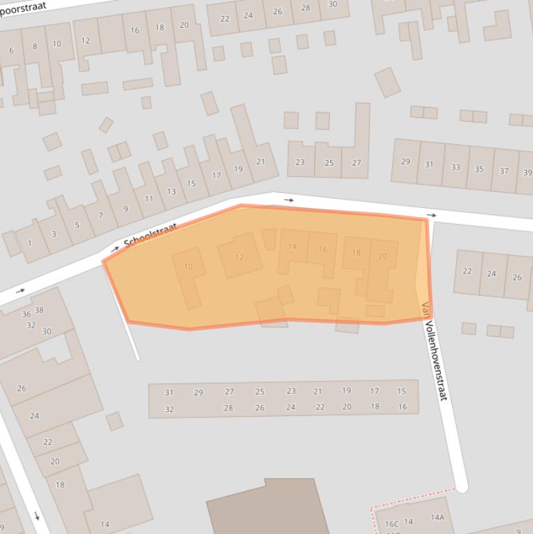 Kaart van postcodegebied 4341AJ.