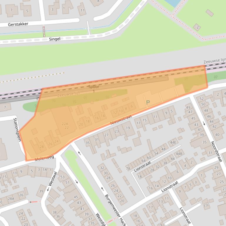 Kaart van postcodegebied 4341AS.