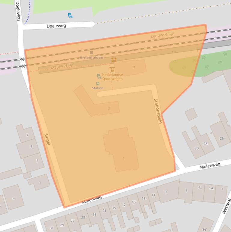 Kaart van postcodegebied 4341AT.