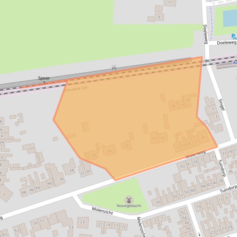 Kaart van postcodegebied 4341BD.