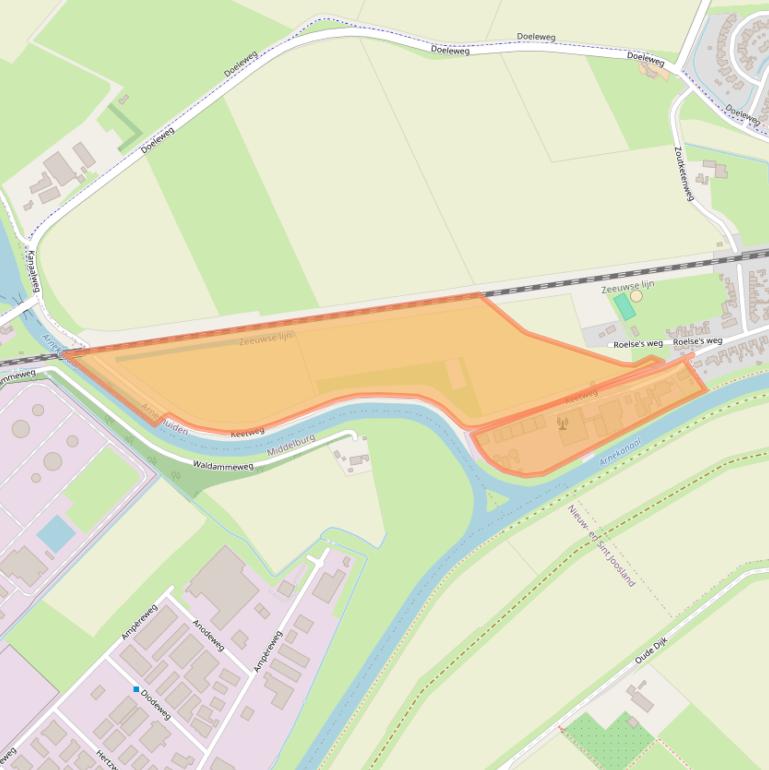 Kaart van postcodegebied 4341BJ.