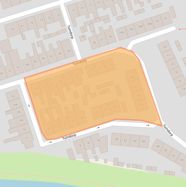 Kaart van postcodegebied 4341CA.