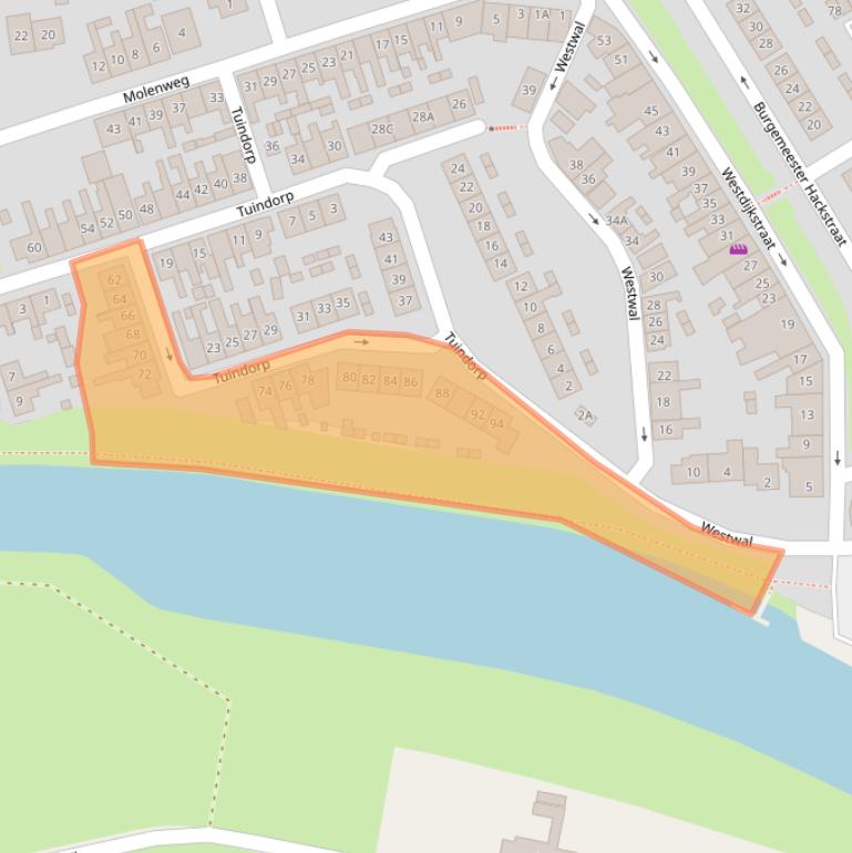 Kaart van postcodegebied 4341CD.