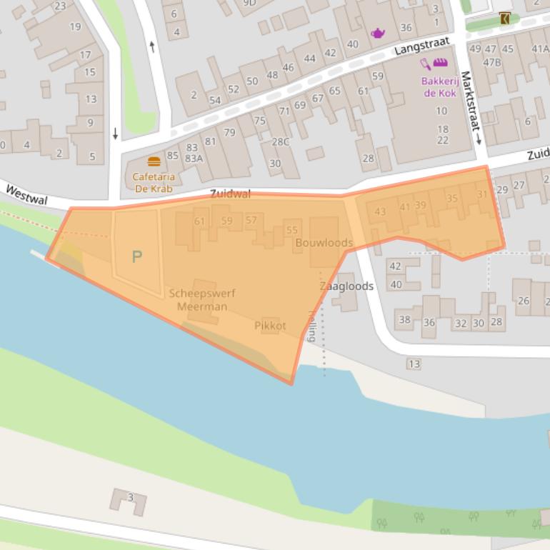 Kaart van postcodegebied 4341CH.