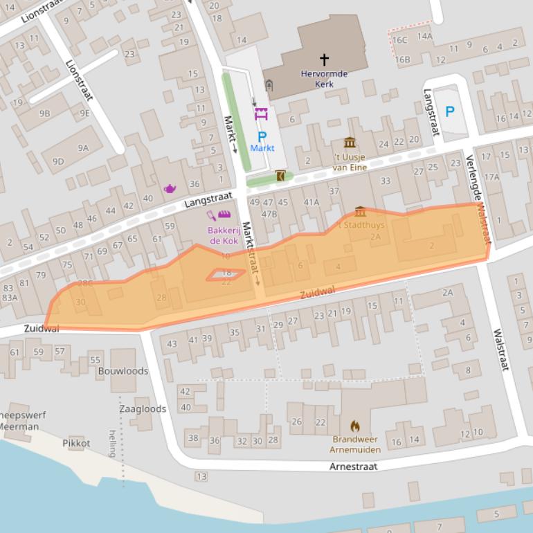 Kaart van postcodegebied 4341CJ.