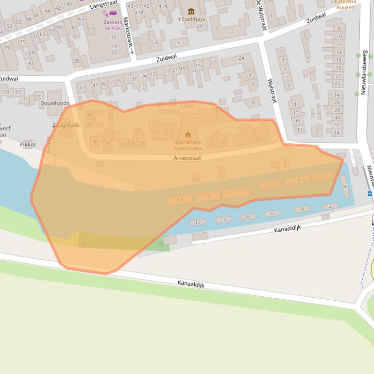 Kaart van postcodegebied 4341CL.