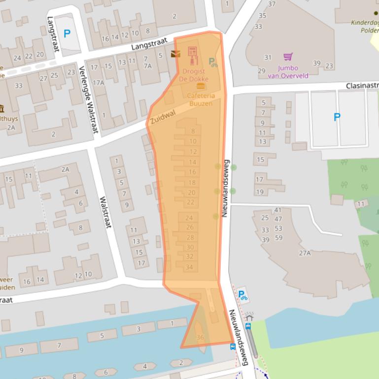 Kaart van postcodegebied 4341CP.