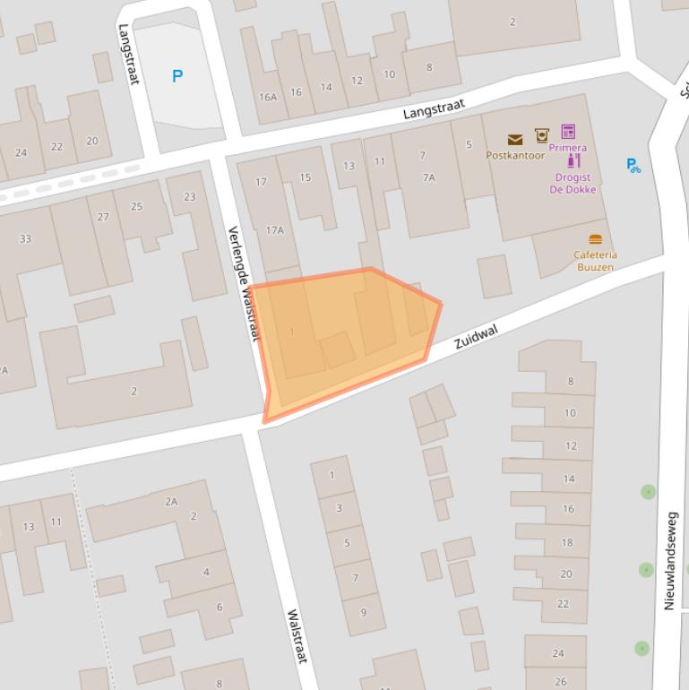 Kaart van postcodegebied 4341CS.