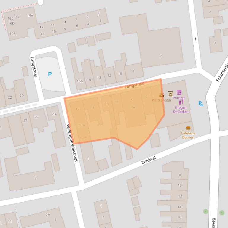 Kaart van postcodegebied 4341EB.