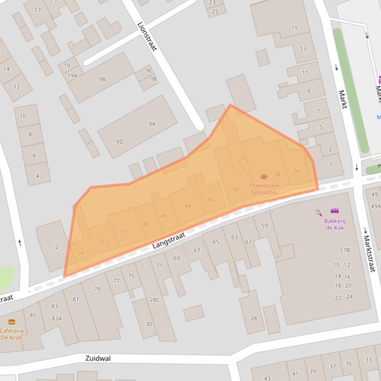 Kaart van postcodegebied 4341EG.